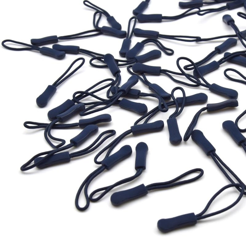 Ruidee 50 Pieces Zipper Pulls Zipper Tabs Zipper Pull Cord Extender Replacement Zipper Pulls for Backpacks, Jackets, Luggage, Purses, Handbags（Dark Blue） - Image 5